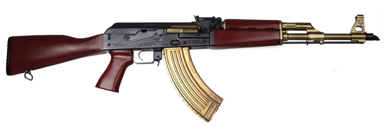 ZASTAVA ZPAPM70 AK RIFLE SERBIAN RED FURNITURE CERAKOTED GOLD BARRELTRIGGER AND MAGAZINE 16.5IN CHROME LINED BARREL 1.5MM RECEIVER BULDGED TRUNNION 30RD ZR7762CBG - Win Repeating Arms Promotion